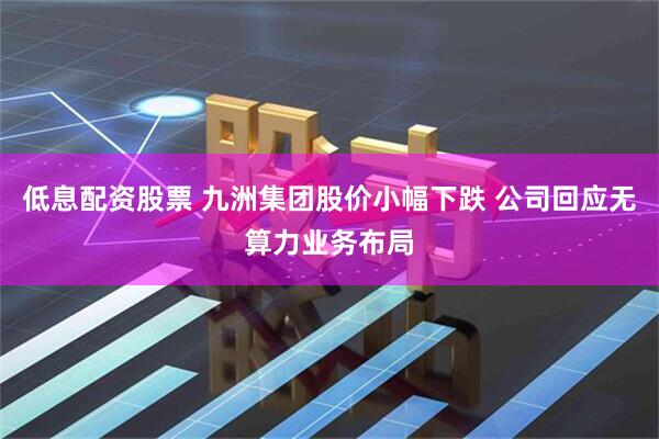 低息配资股票 九洲集团股价小幅下跌 公司回应无算力业务布局